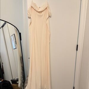 Meshki Cream Off-Shoulder Maxi Dress